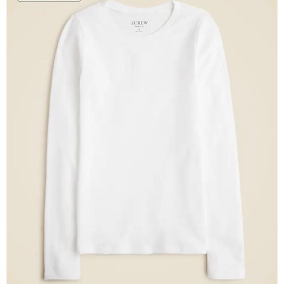 J. Crew Perfect-fit long-sleeve crewneck T-shirt in White NWT size XXS - Picture 3 of 6